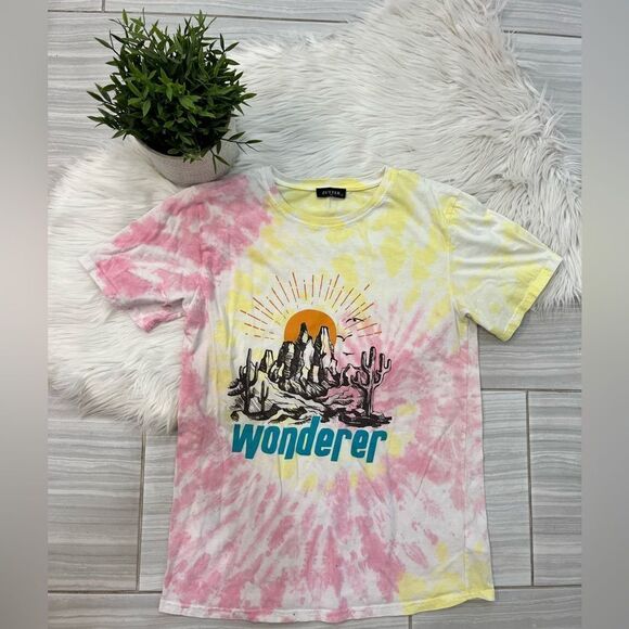 Zutter Pink & Yellow Tie Dye Graphic Tee - Picture 1 of 9